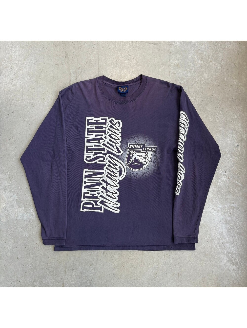 Vintage 90s Penn State Nittany Lions Sun Faded Longsleeve Shirt Extra Large Navy